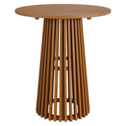Lane 35 Inch Round Outdoor Patio Teak Wood Bar Table - Natural