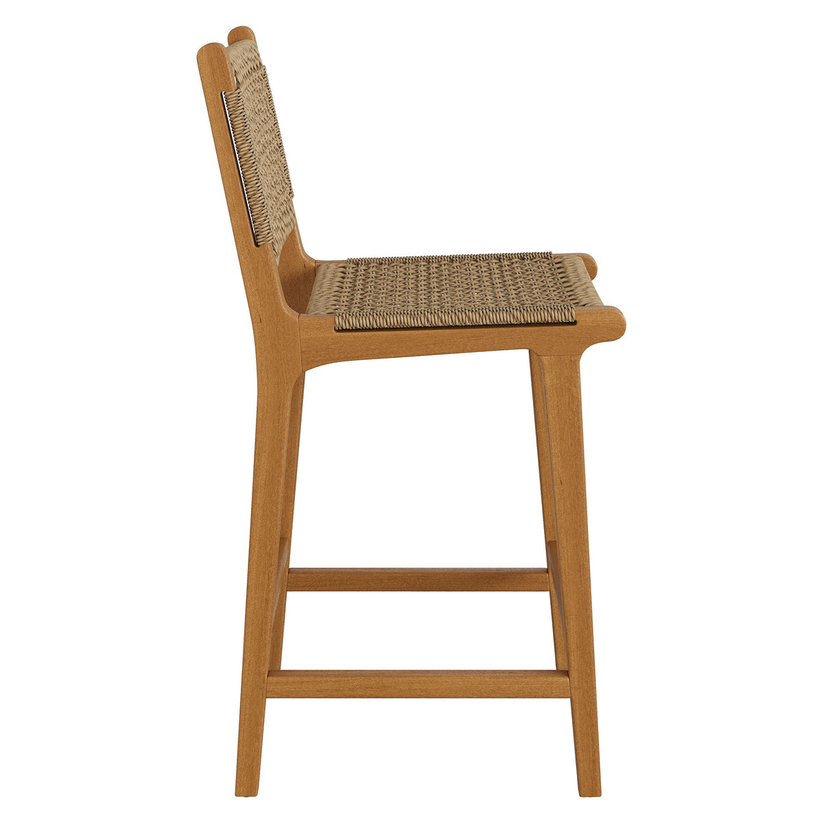 Rowe Outdoor Patio Teak Wood Counter Chairs Set of 2 - Natural
