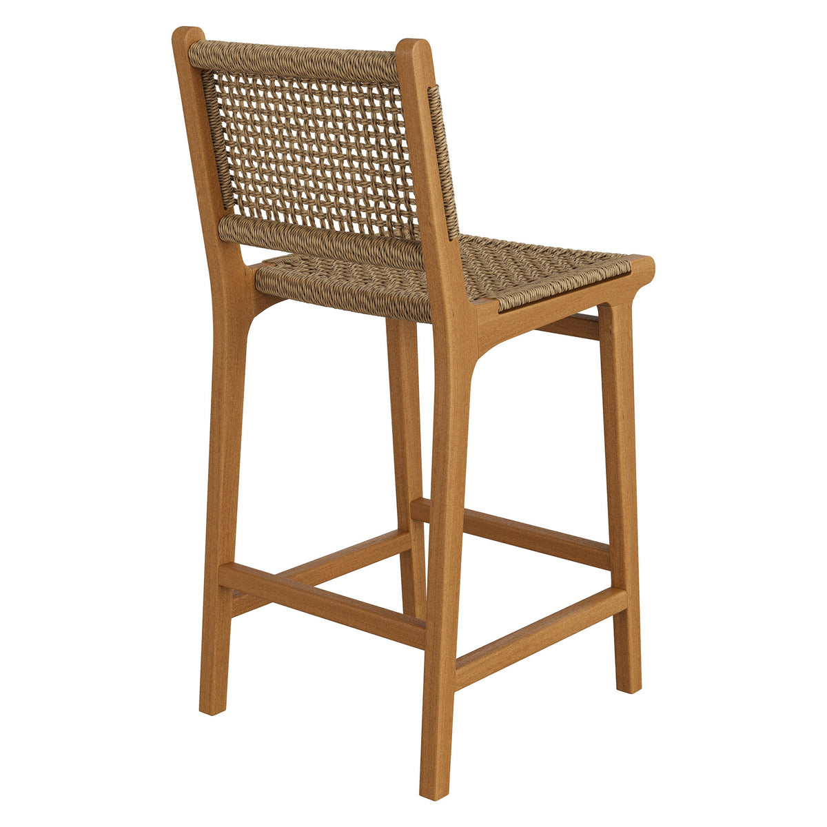 Rowe Outdoor Patio Teak Wood Counter Chairs Set of 2 - Natural