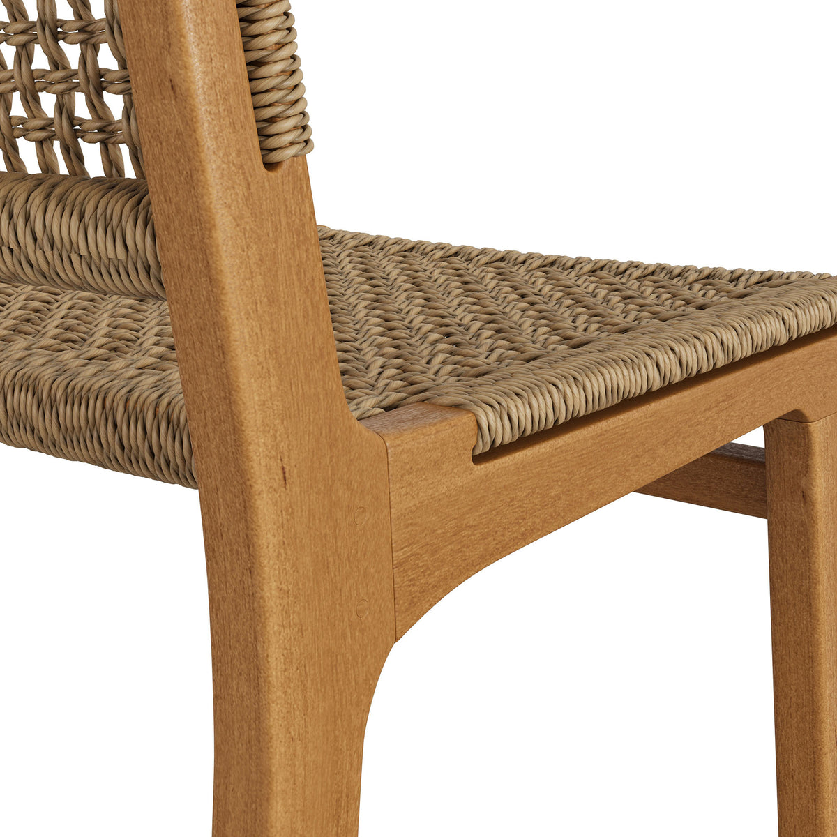 Rowe Outdoor Patio Teak Wood Counter Chairs Set of 2 - Natural