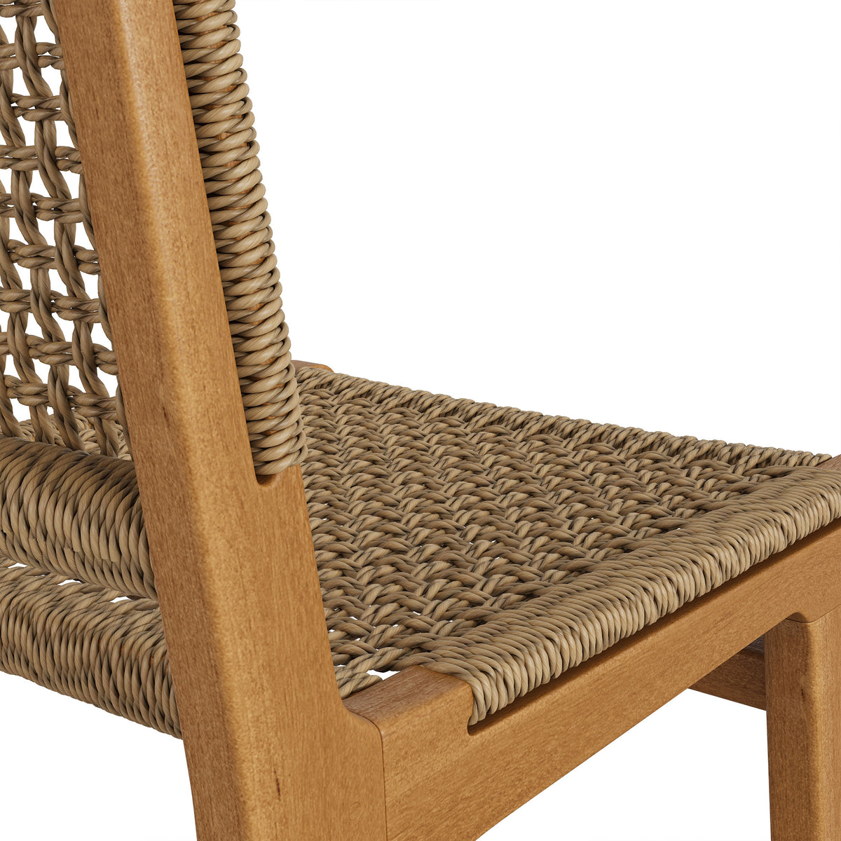 Rowe Outdoor Patio Teak Wood Bar Chairs Set of 2 - Natural
