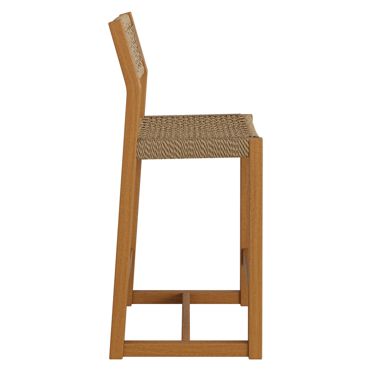 Reed 40 Inch Outdoor Patio Outdoor Teak Wood Counter Stool - Natural