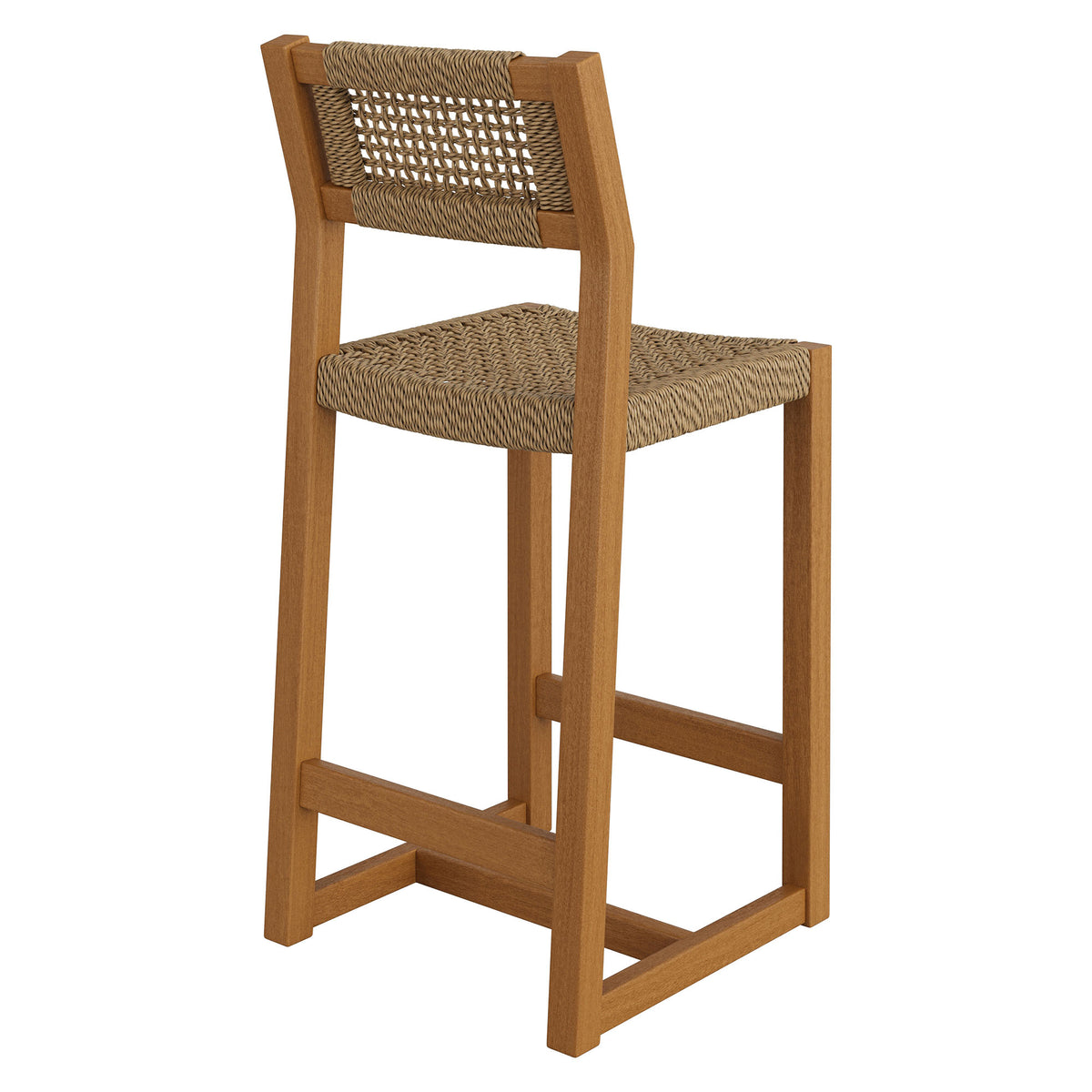 Reed 40 Inch Outdoor Patio Outdoor Teak Wood Counter Stool - Natural