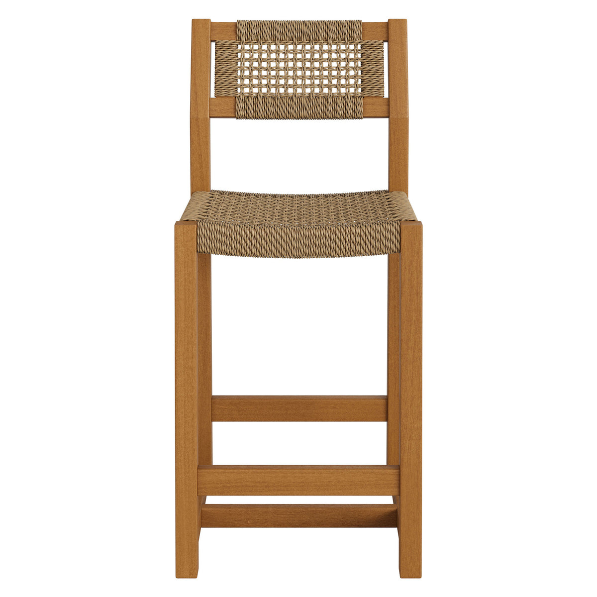 Reed 40 Inch Outdoor Patio Outdoor Teak Wood Counter Stool - Natural