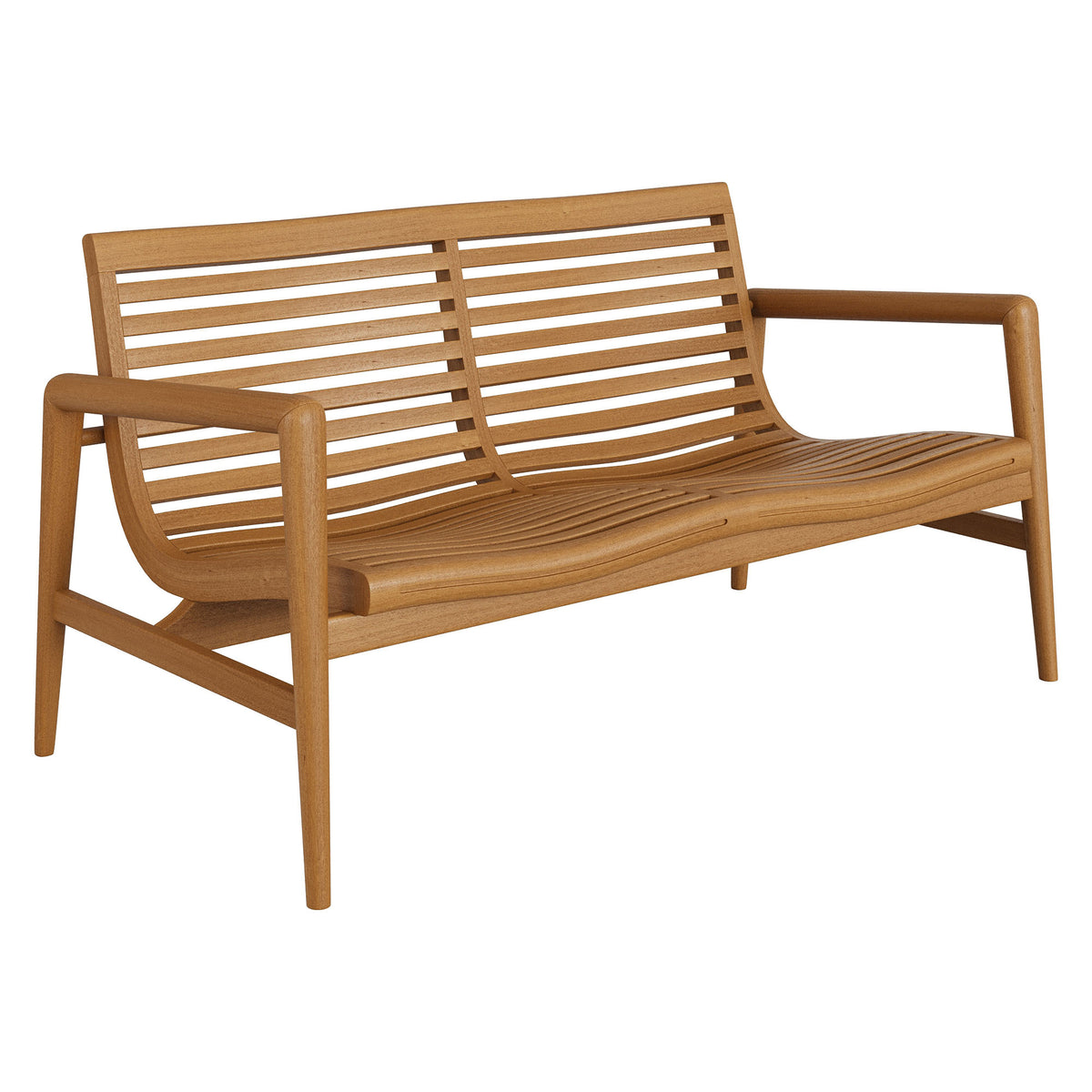 Hayden 56 Inch Outdoor Patio Teak Wood Loveseat - Natural