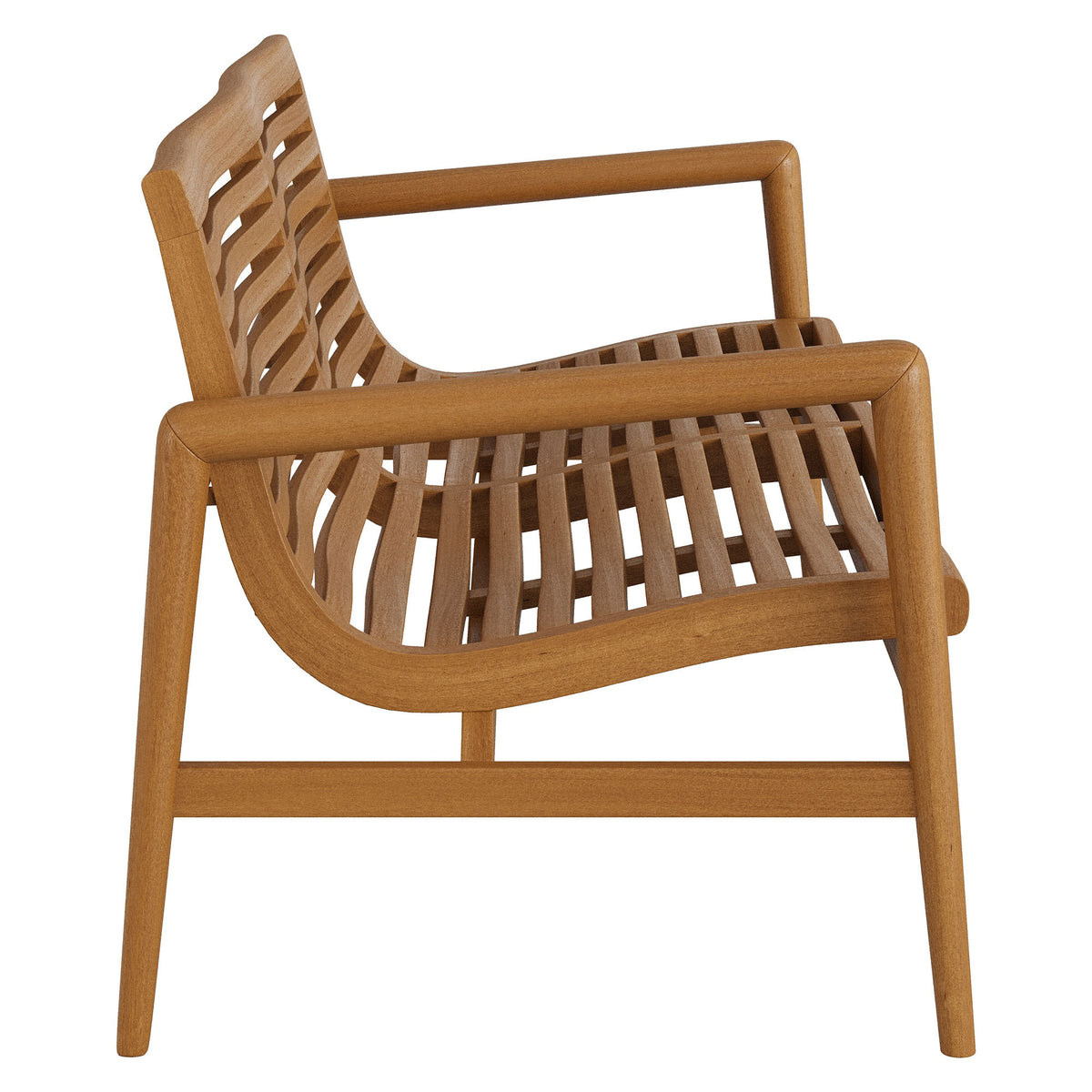 Hayden 56 Inch Outdoor Patio Teak Wood Loveseat - Natural