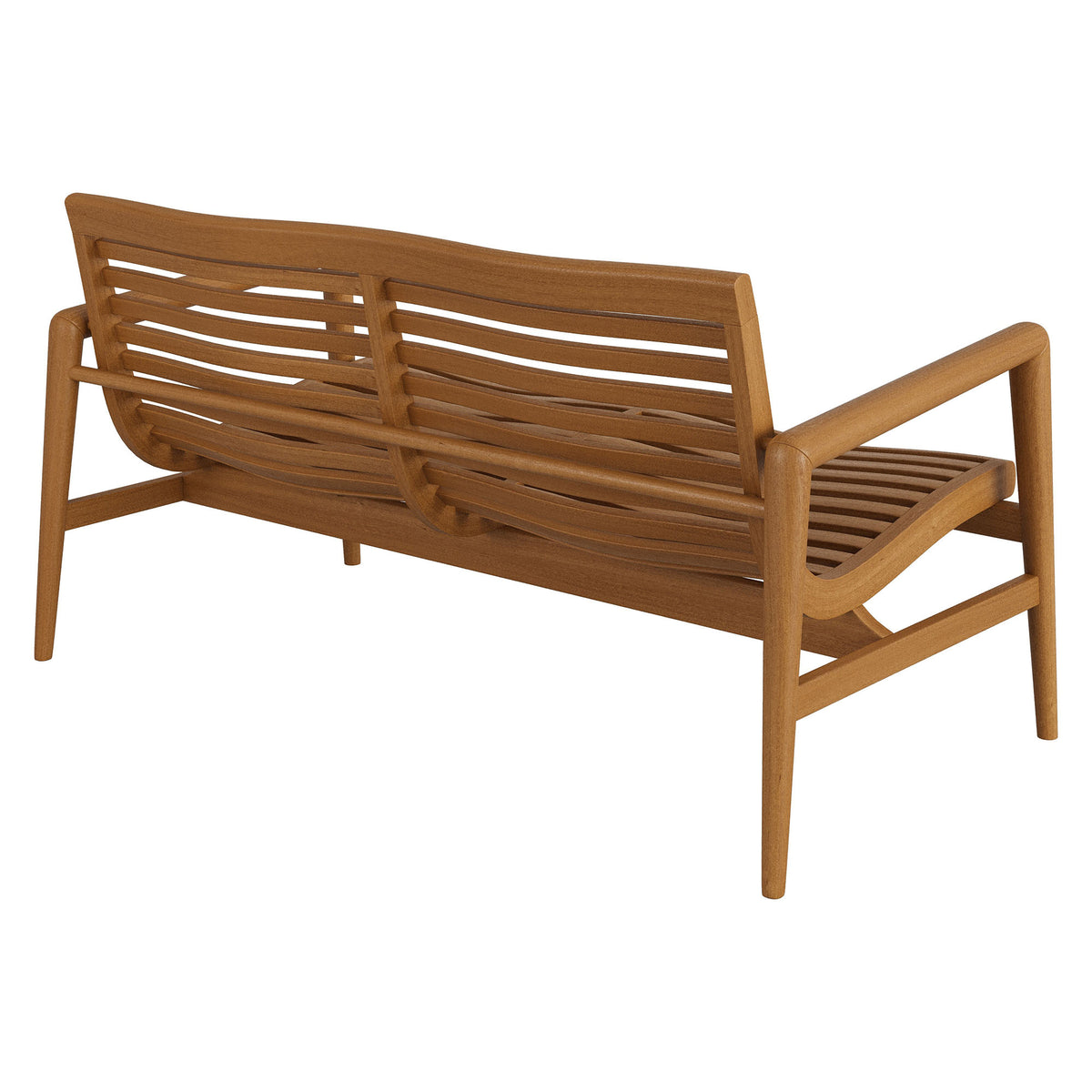 Hayden 56 Inch Outdoor Patio Teak Wood Loveseat - Natural