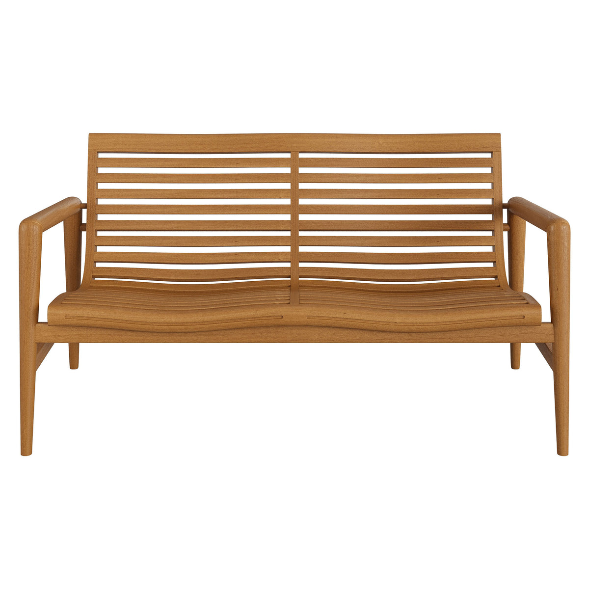 Hayden 56 Inch Outdoor Patio Teak Wood Loveseat - Natural