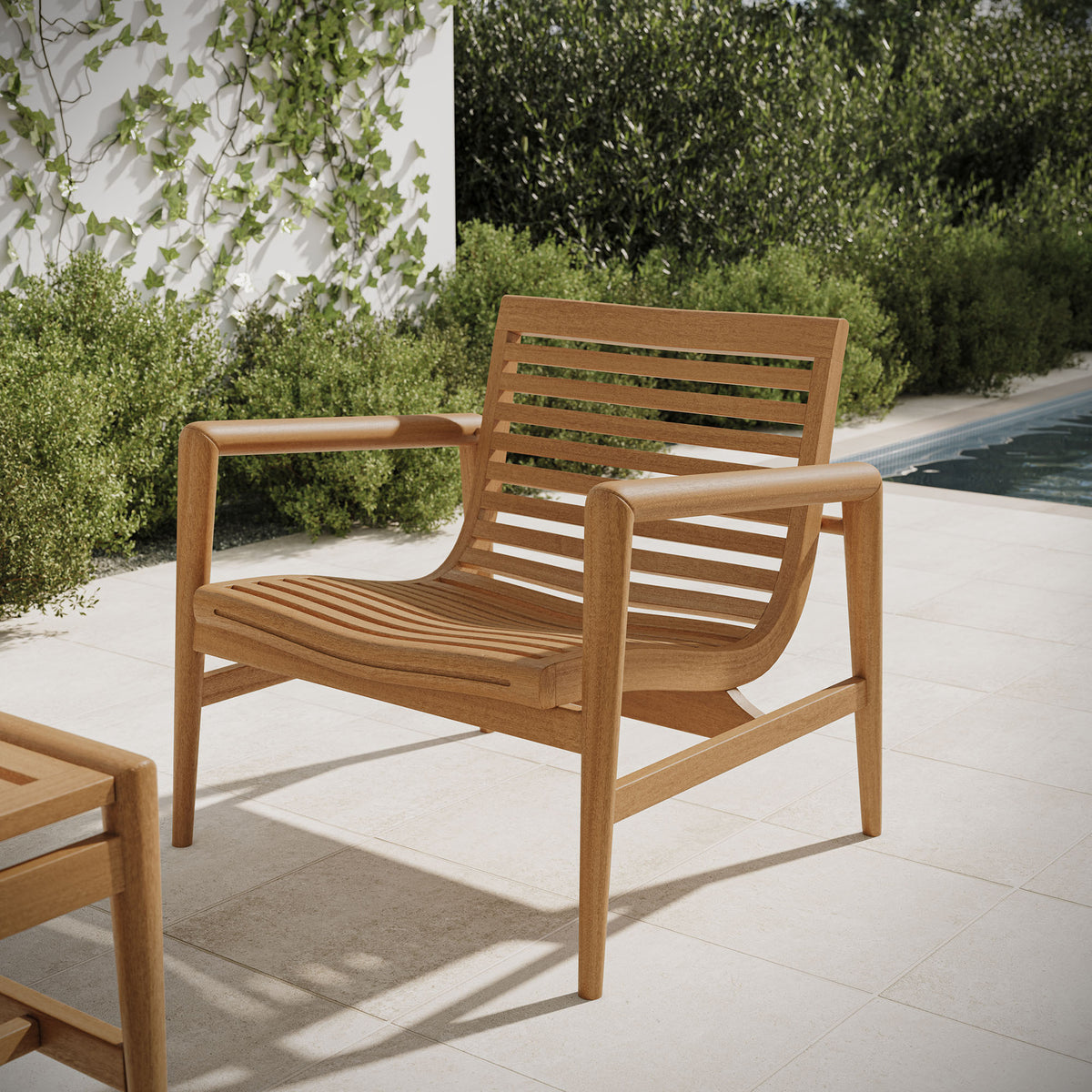 Hayden Outdoor Patio Teak Wood Armchair - Natural