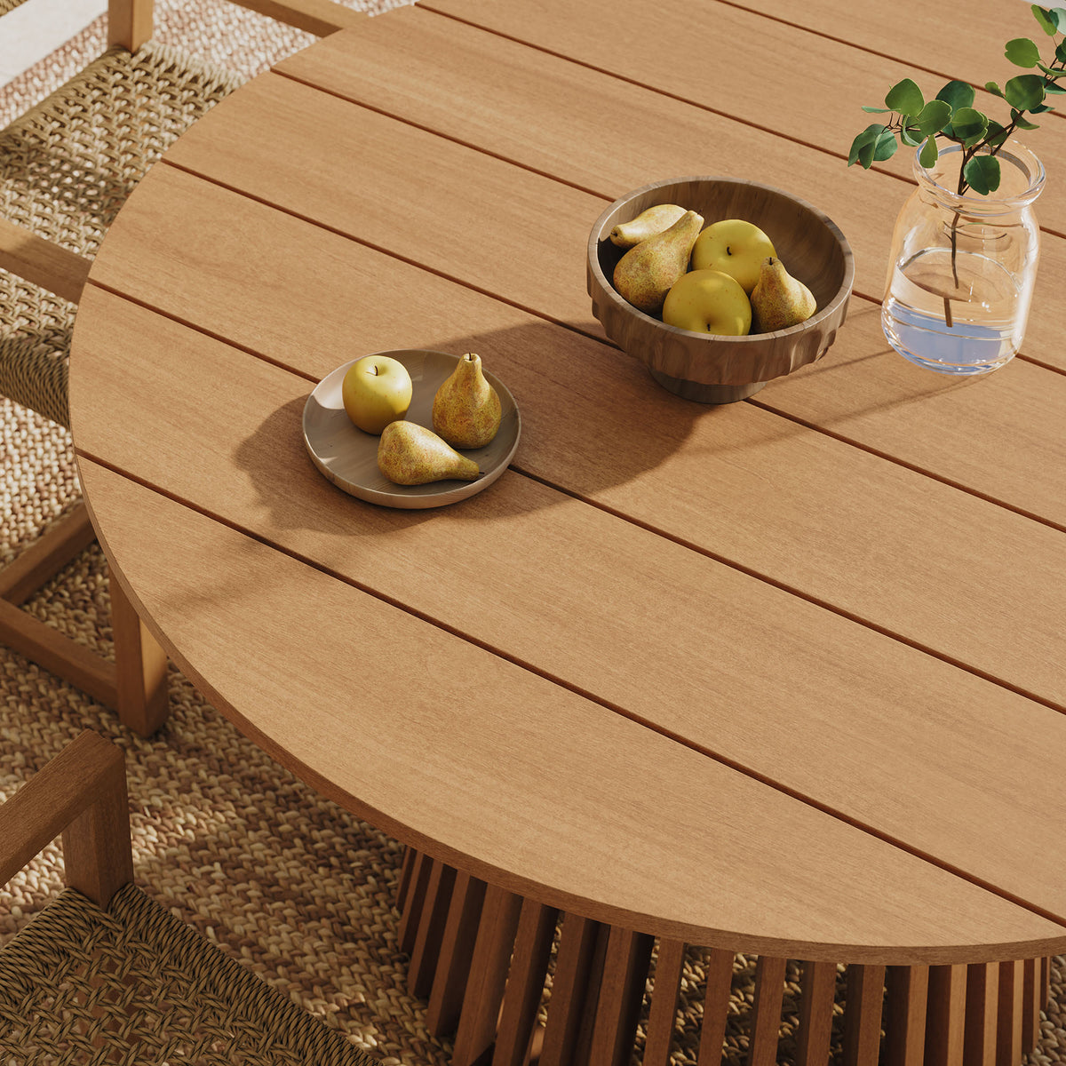 Rowe 5-Piece Outdoor Patio Teak Wood Dining Set - Natural
