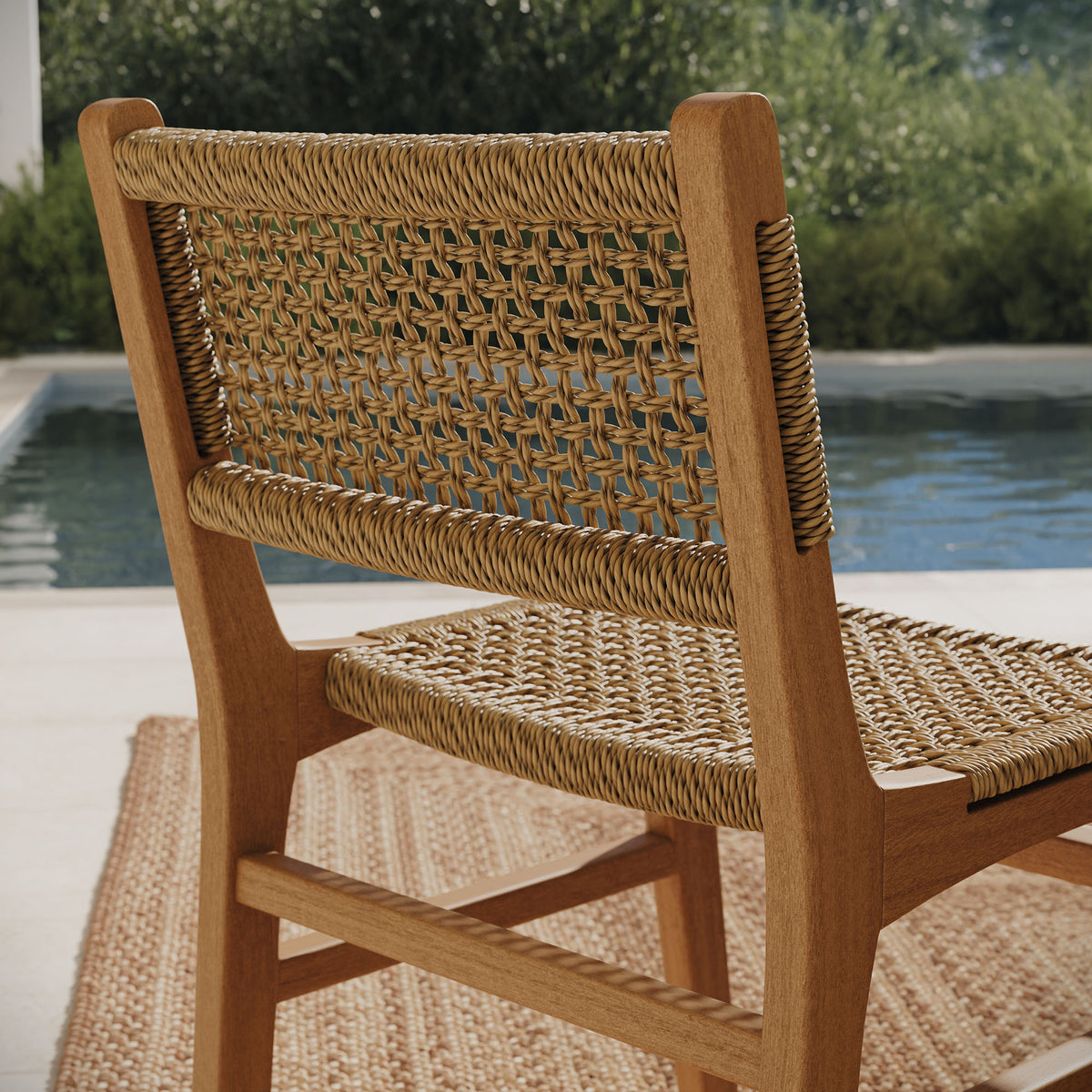 Rowe 5-Piece Outdoor Patio Teak Wood Dining Set - Natural
