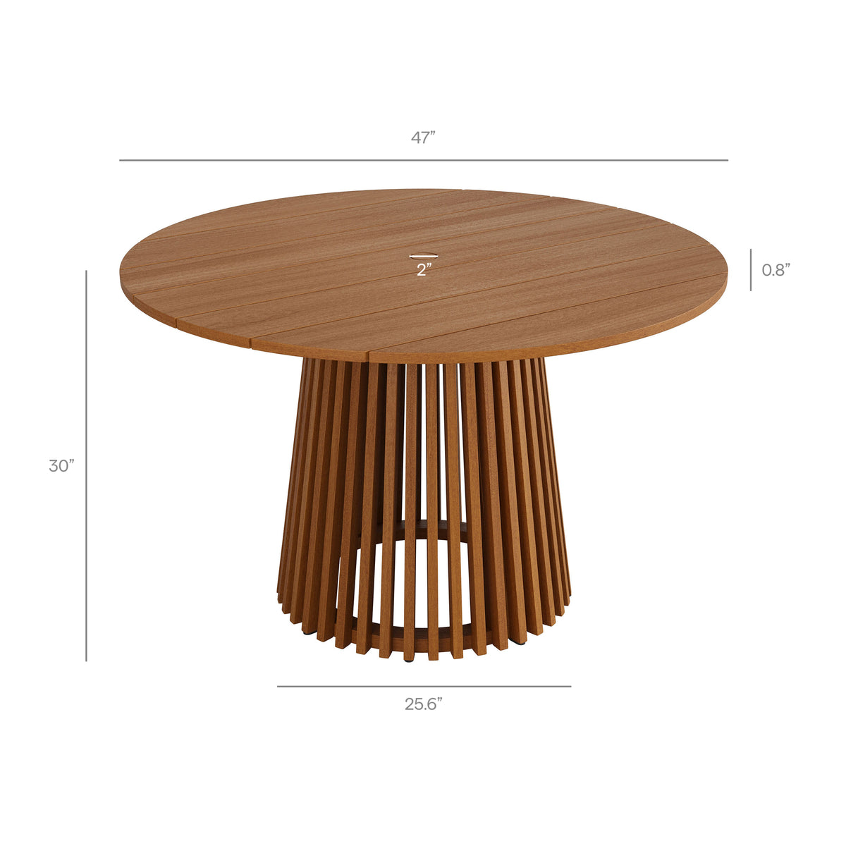 Reed 5-Piece Outdoor Patio Teak Wood Dining Set - Natural