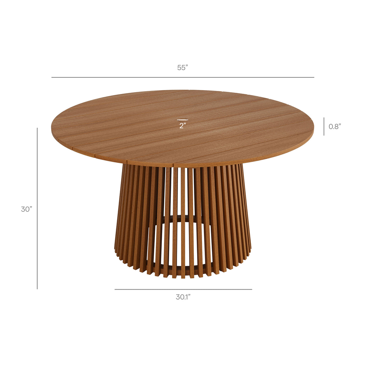 Reed 7-Piece Outdoor Patio Teak Wood Dining Set - Natural