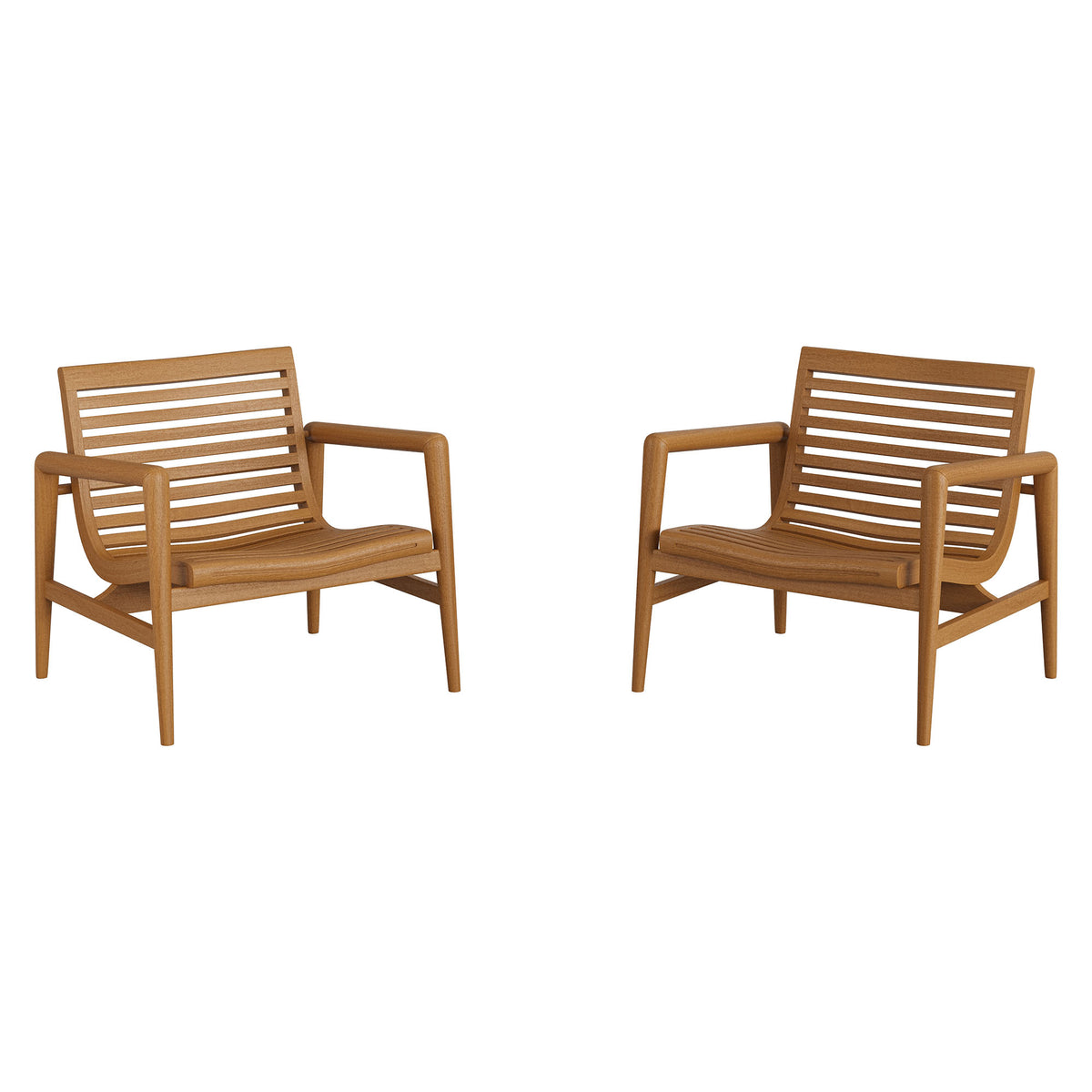 Hayden Outdoor Patio Teak Wood Armchairs Set of 2 - Natural