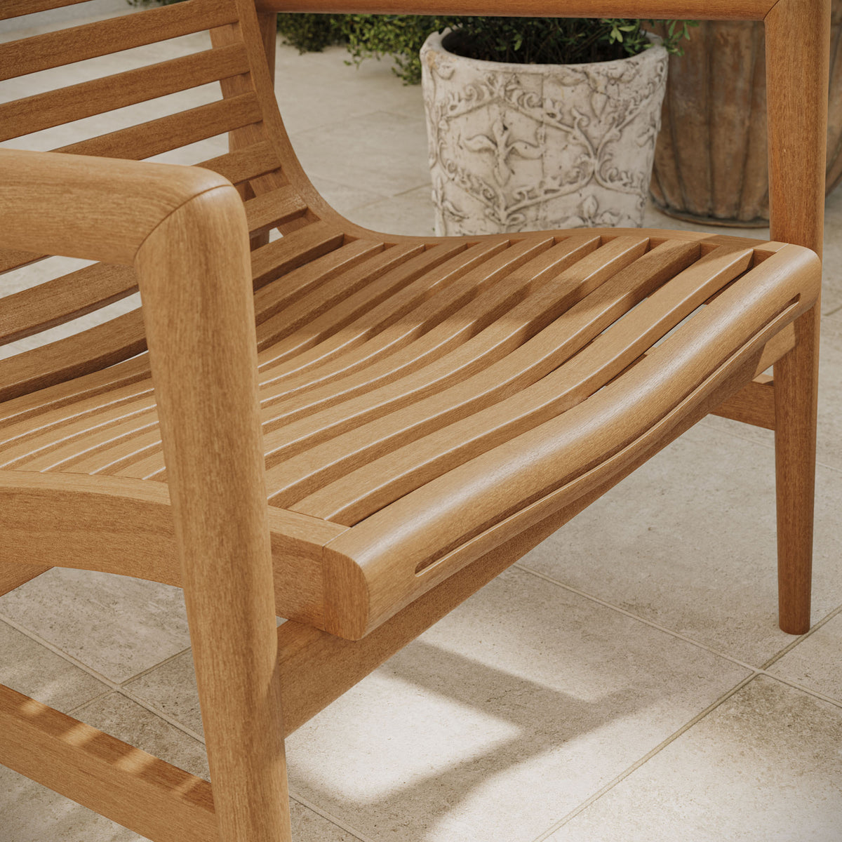 Hayden Outdoor Patio Teak Wood Armchairs Set of 2 - Natural