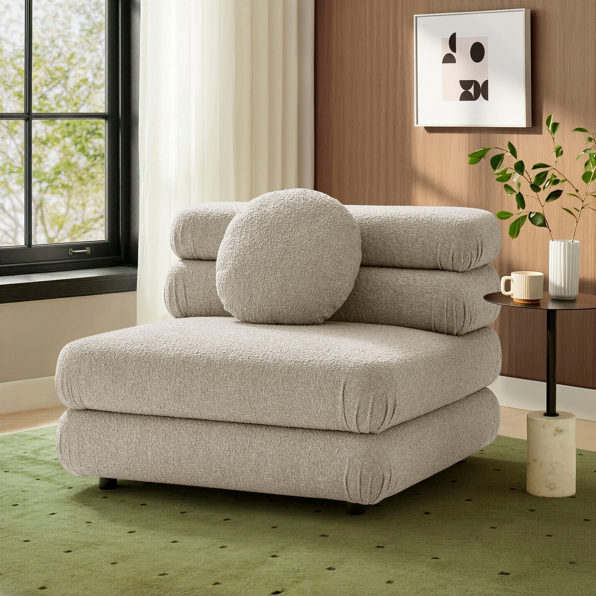 Jubilee Upholstered Modular Armless Chair - Linen