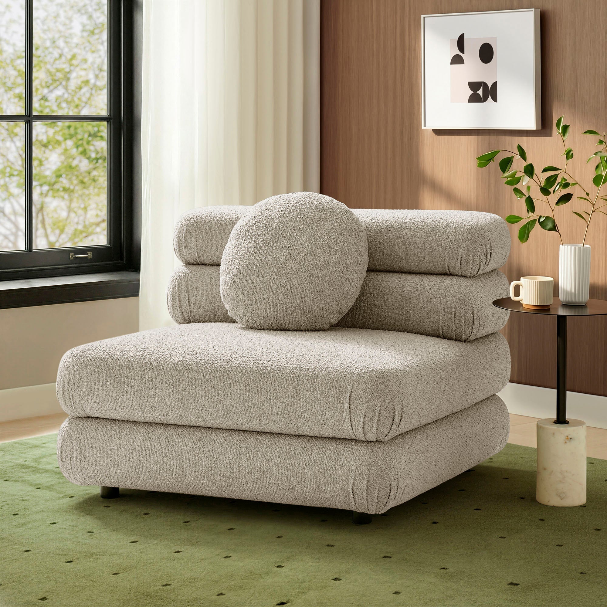 Jubilee Upholstered Modular Armless Chair - Linen