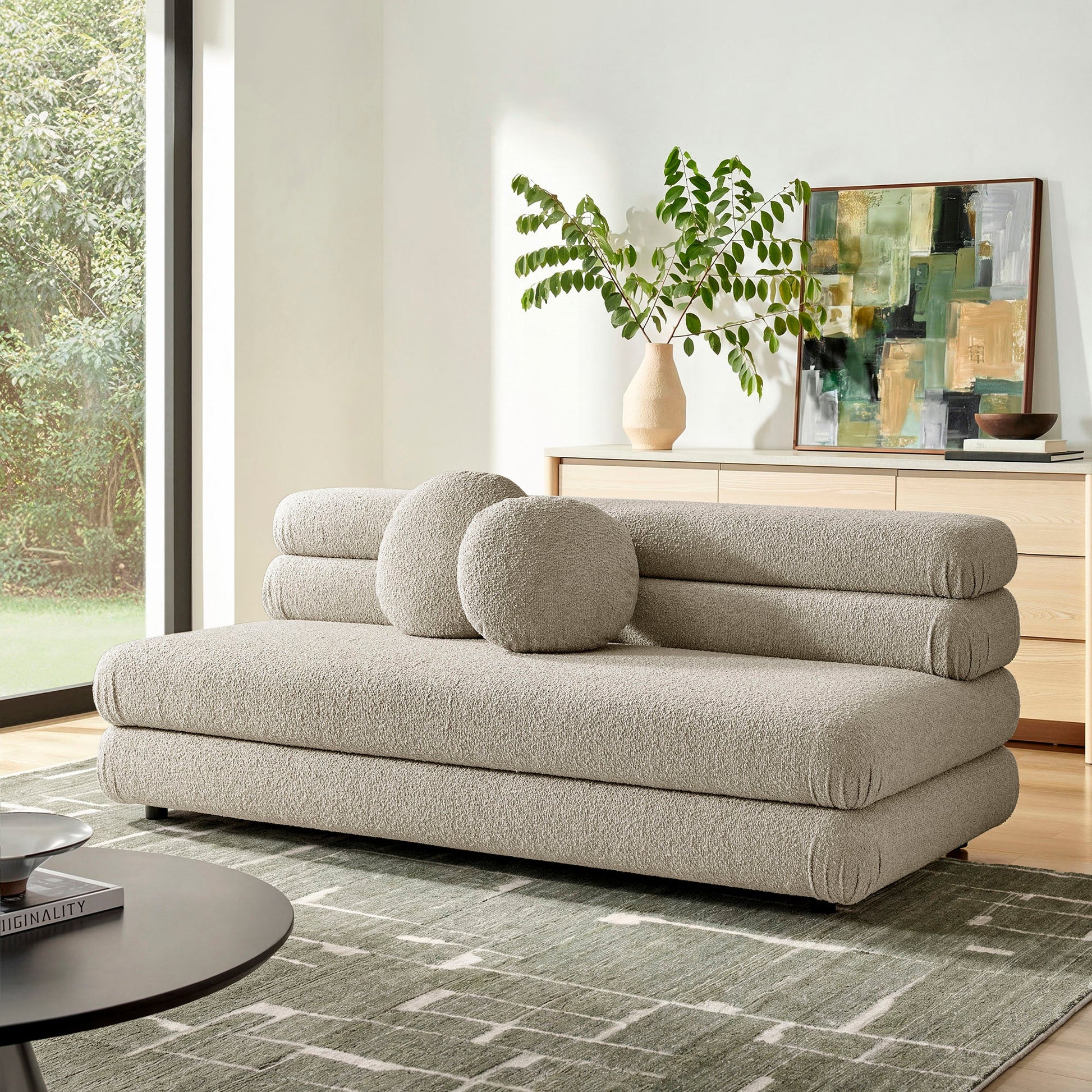 Jubilee Upholstered Modular Armless Loveseat - Linen