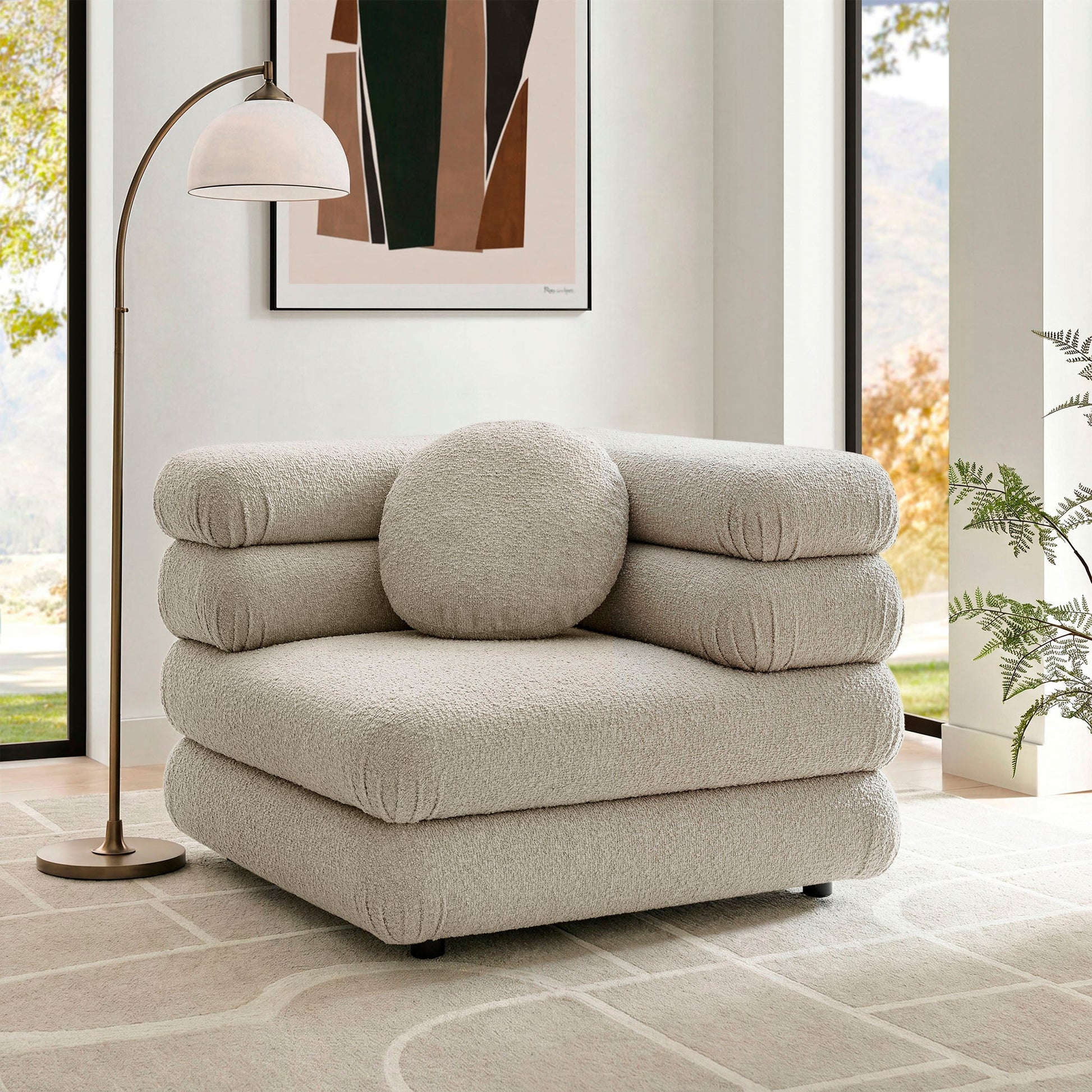 Jubilee Upholstered Modular Corner Chair - Linen