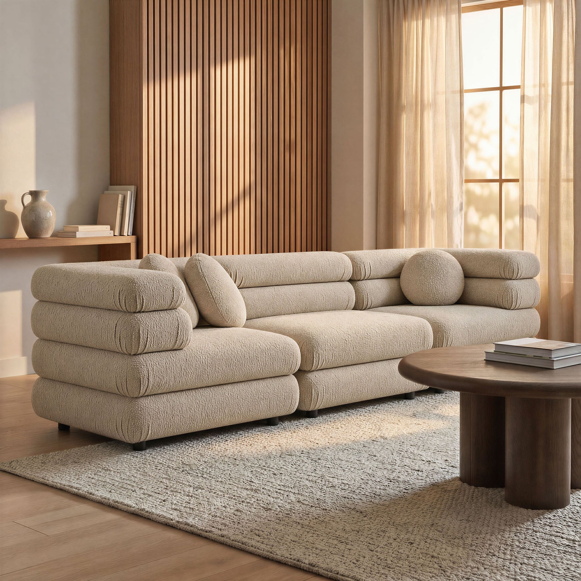 Jubilee 3-Piece Upholstered 3-Piece Modular Sofa Set - Linen