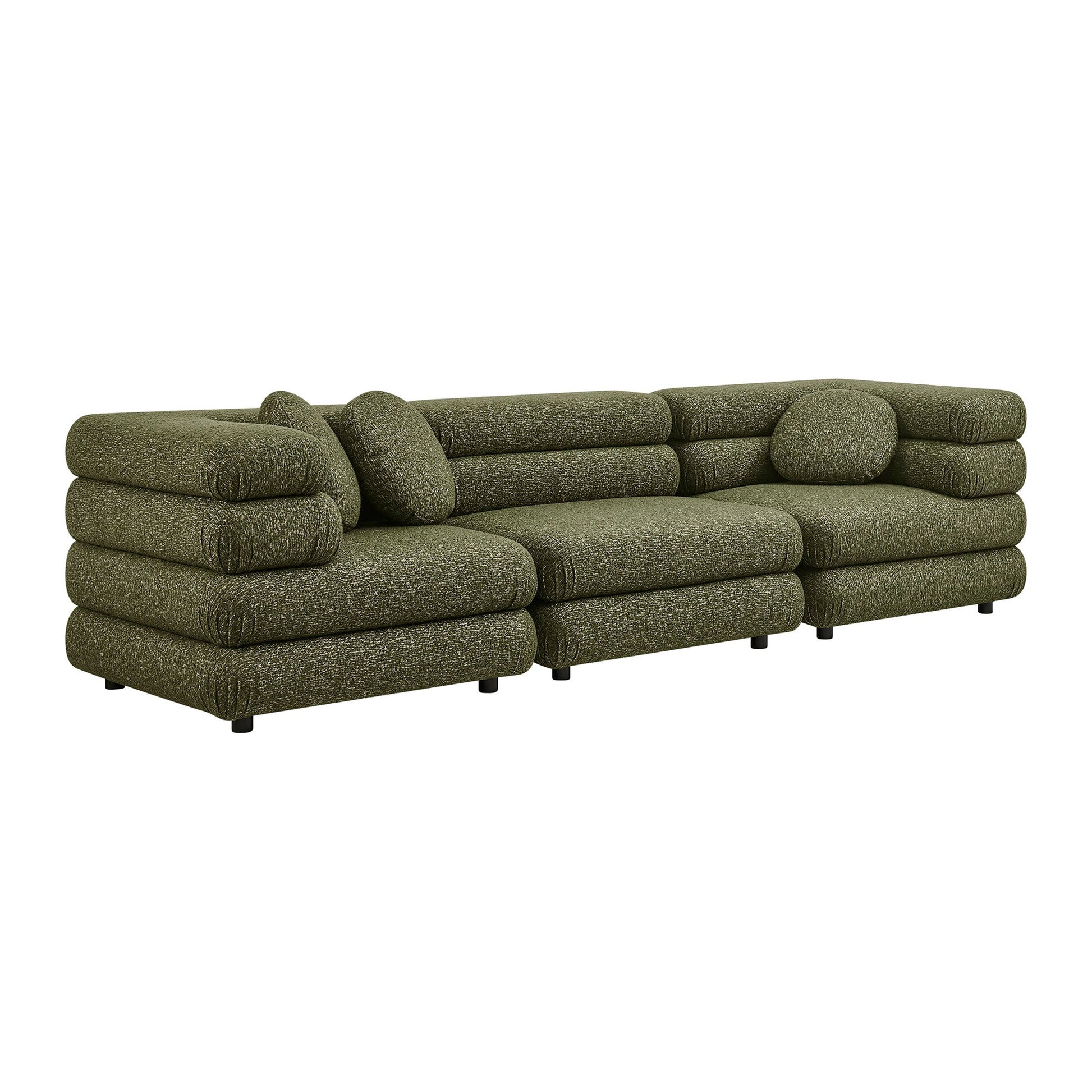 Jubilee 3-Piece Upholstered 3-Piece Modular Sofa Set - Olive