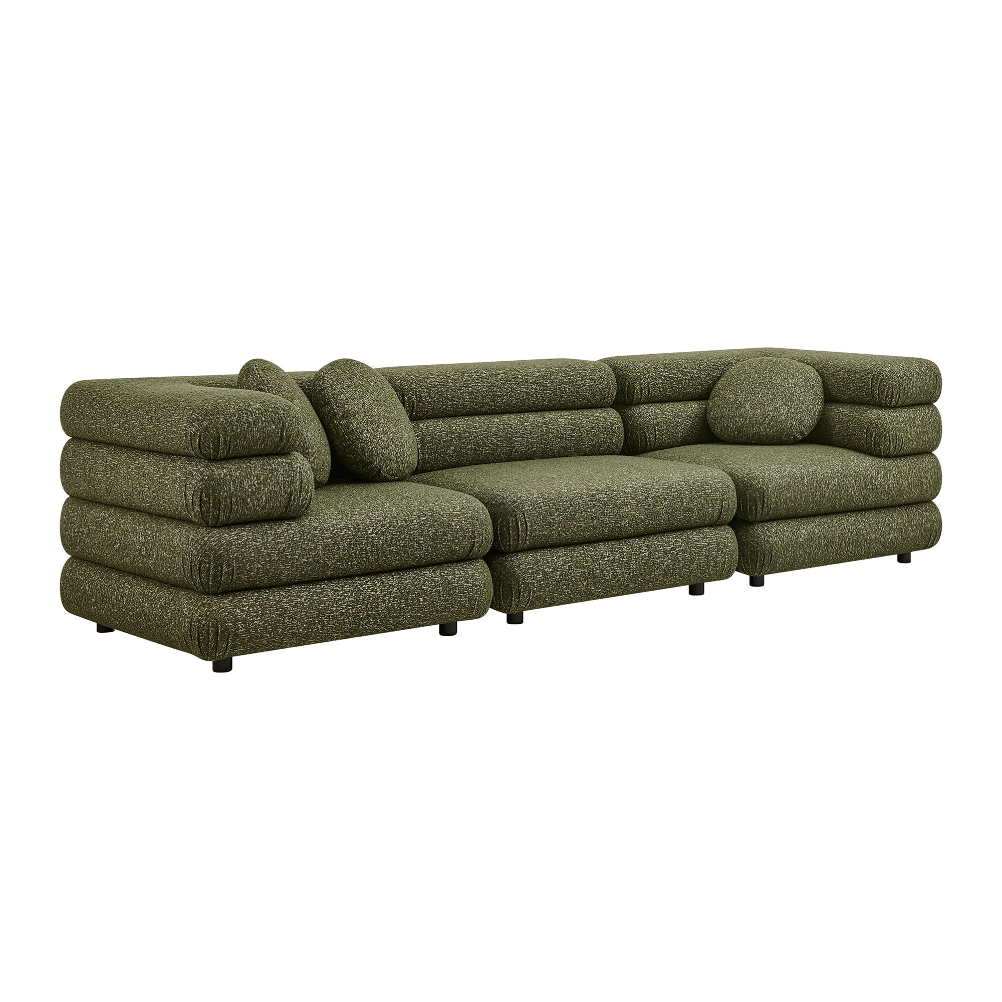 Jubilee 3-Piece Upholstered 3-Piece Modular Sofa Set - Olive