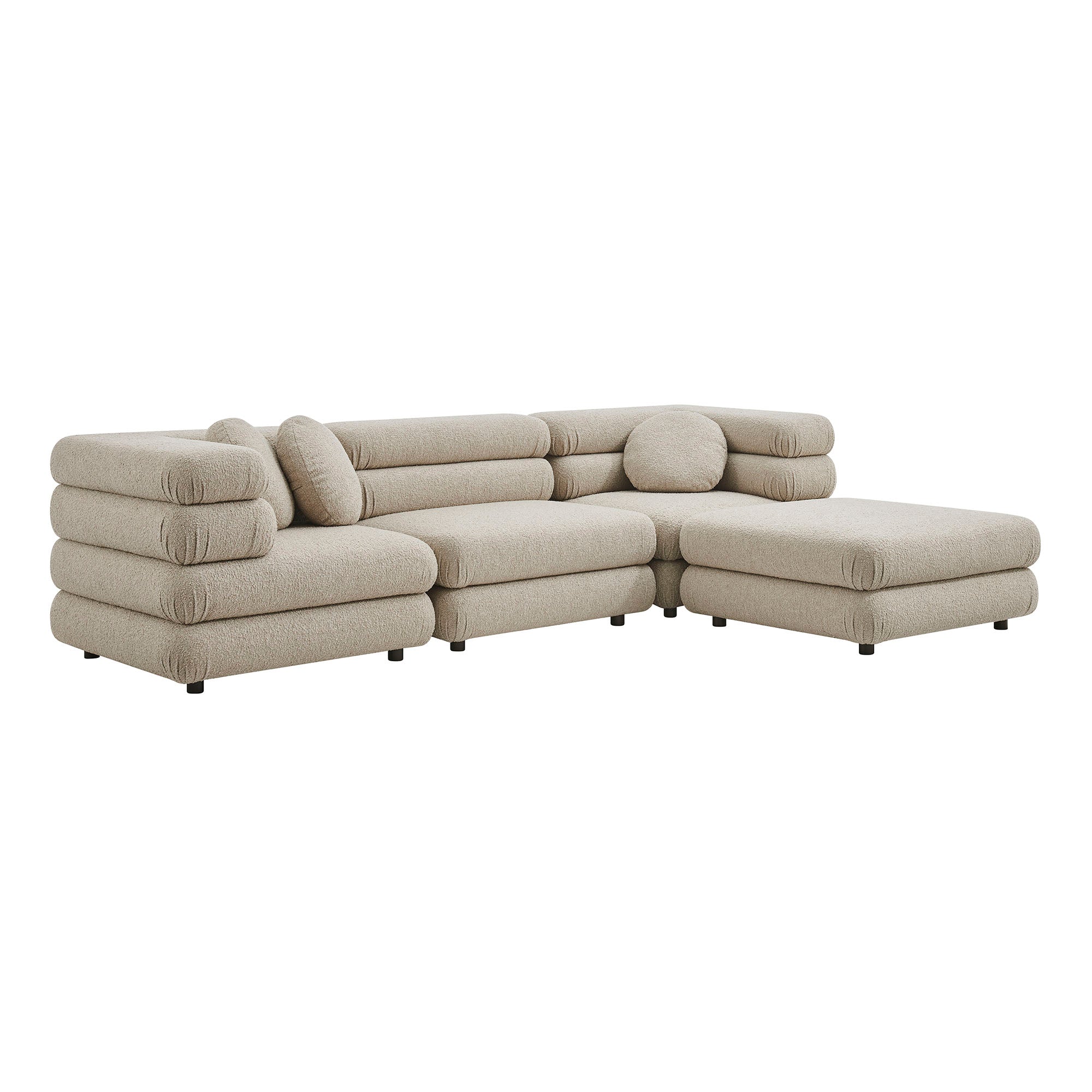 Jubilee 4-Piece Upholstered Modular Sofa Set - Linen