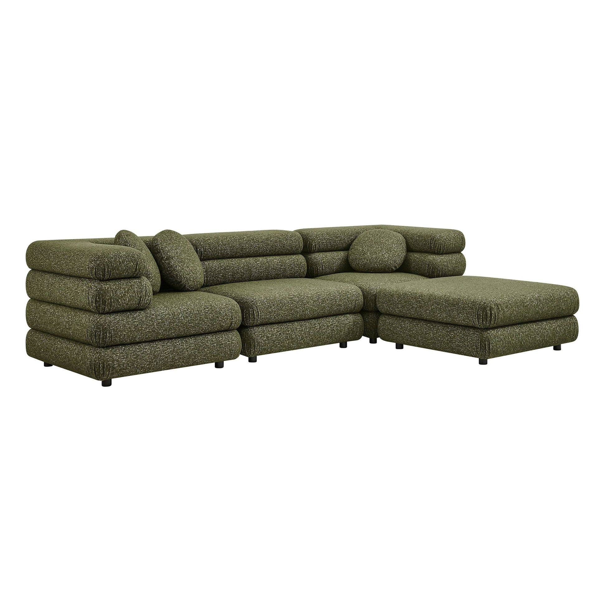 Jubilee 4-Piece Upholstered Modular Sofa Set - Olive
