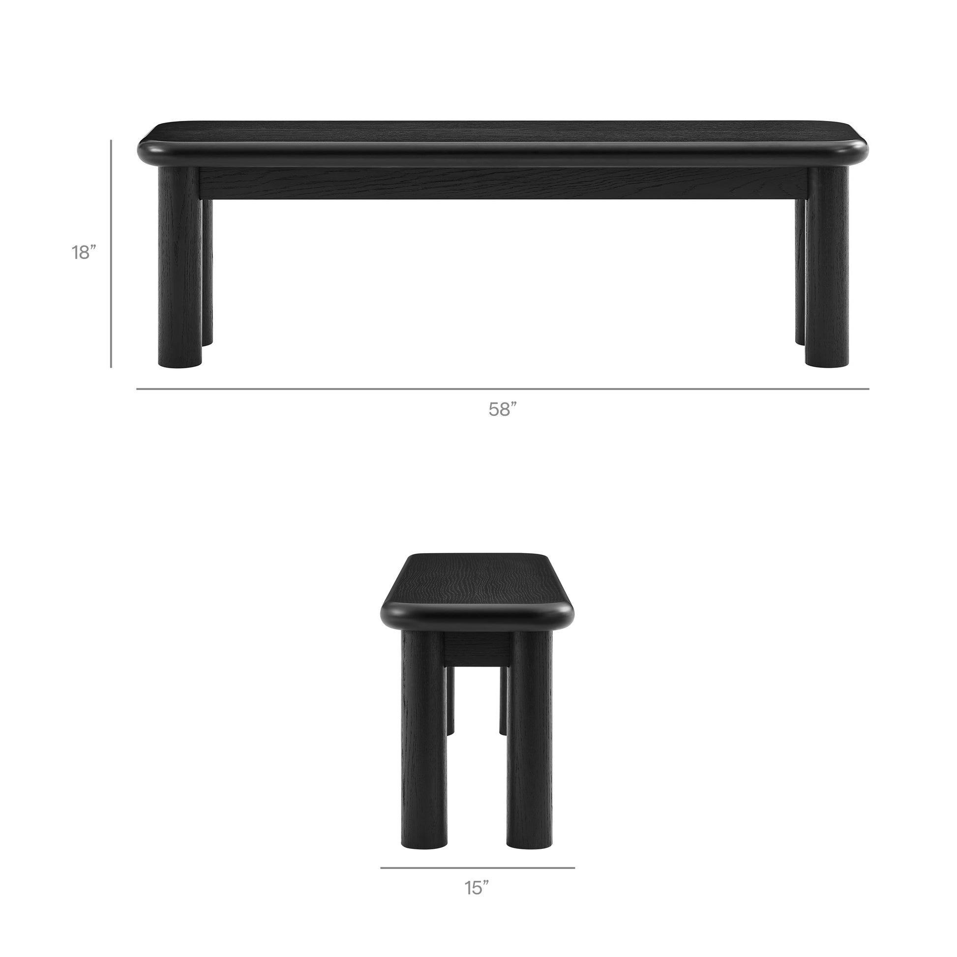 Alvia 6-Piece Oak Wood Dining Table and Seating Set by Modway