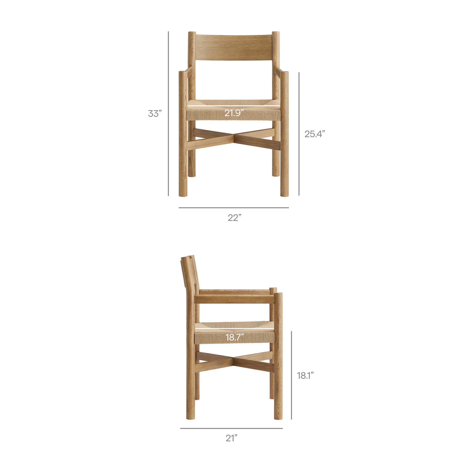 Alvia 6-Piece Oak Wood Dining Table and Seating Set by Modway