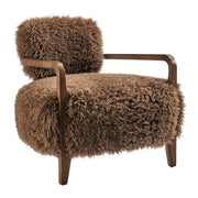 Zinnia Faux Fur Accent Chair - Brown