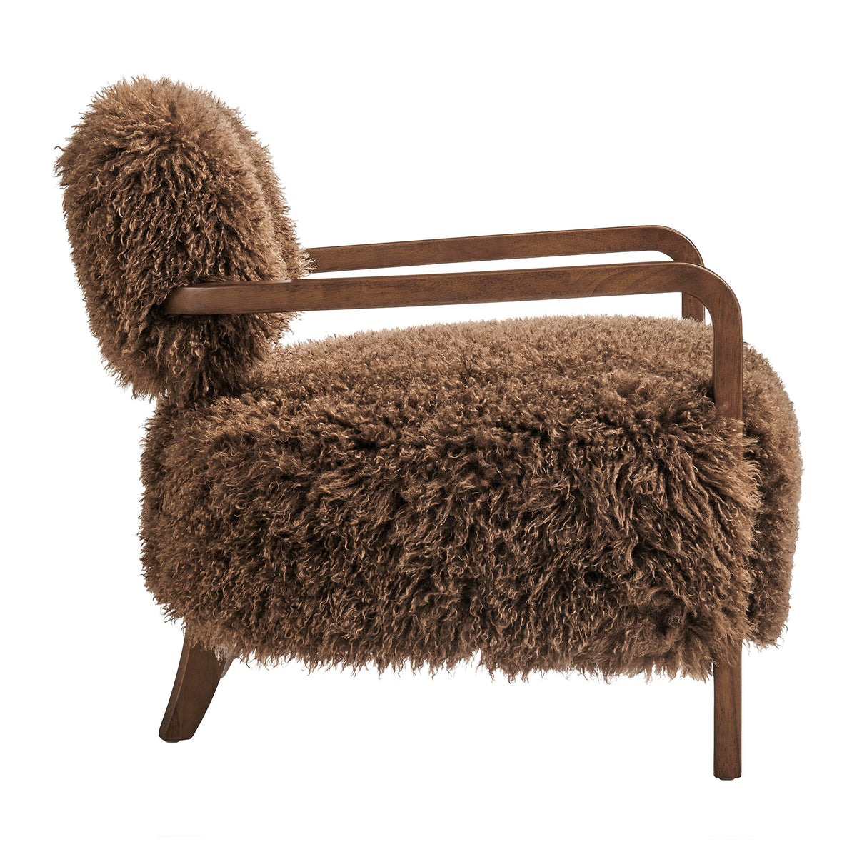 Zinnia Faux Fur Accent Chair - Brown