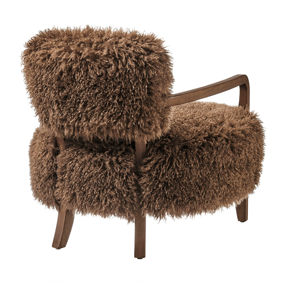 Zinnia Faux Fur Accent Chair - Brown