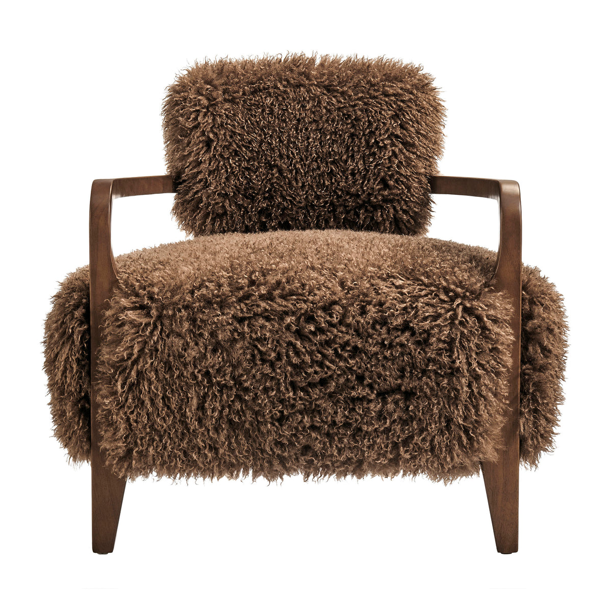 Zinnia Faux Fur Accent Chair - Brown