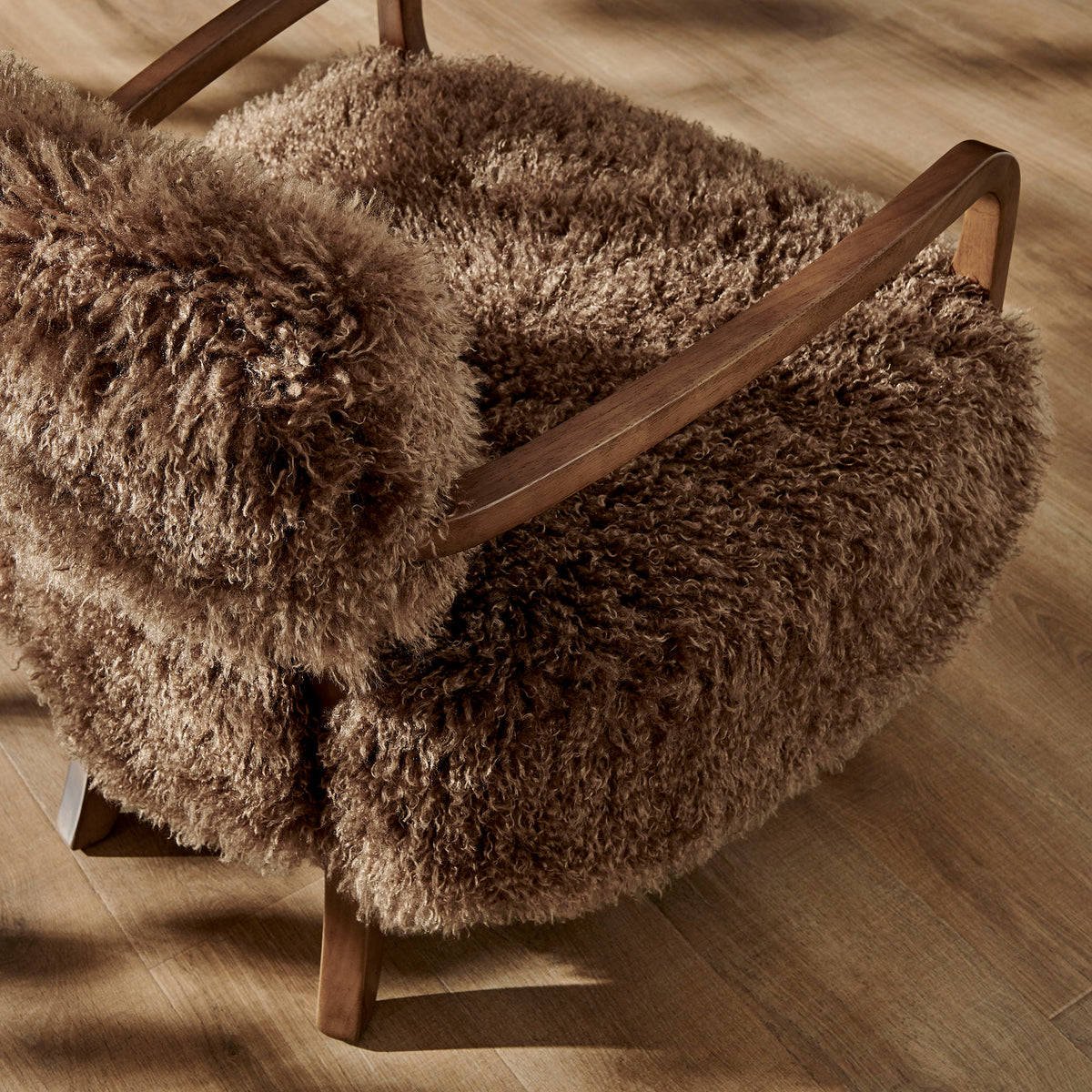Zinnia Faux Fur Accent Chair - Brown