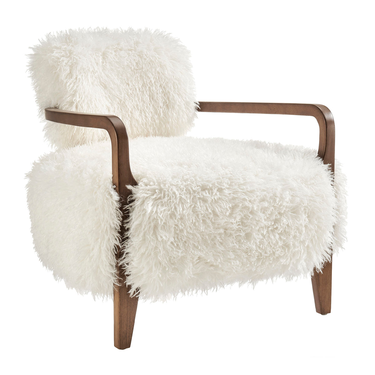 Zinnia Faux Fur Accent Chair - White