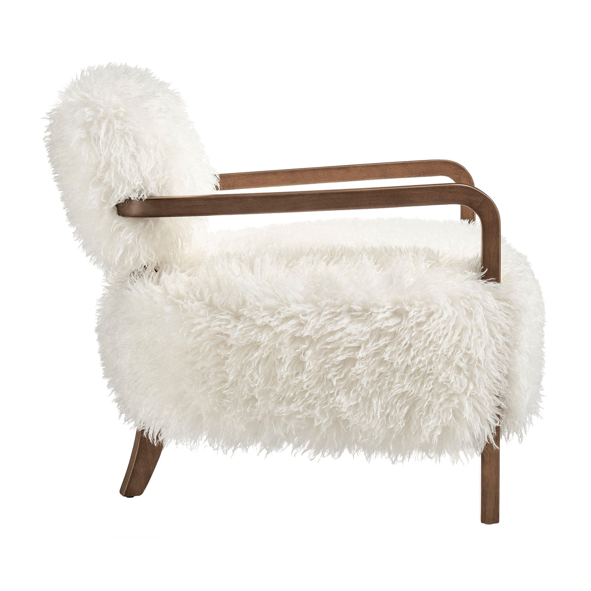 Zinnia Faux Fur Accent Chair - White