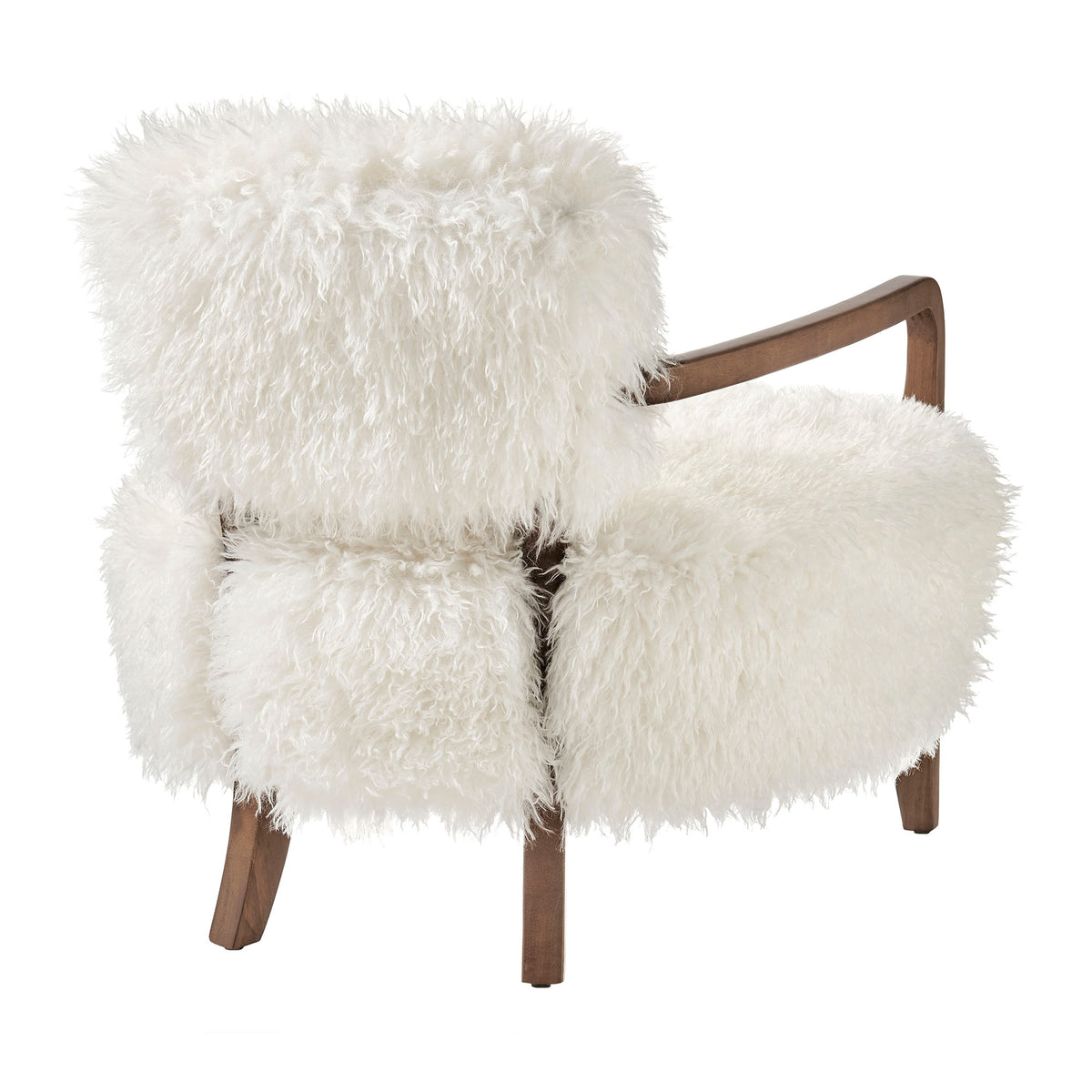 Zinnia Faux Fur Accent Chair - White