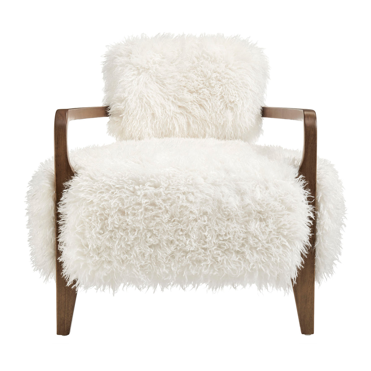 Zinnia Faux Fur Accent Chair - White