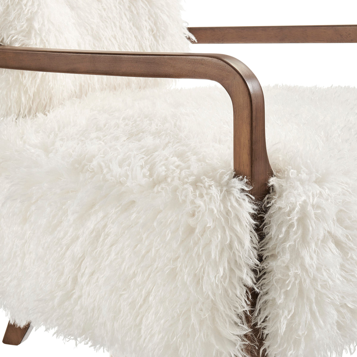 Zinnia Faux Fur Accent Chair - White