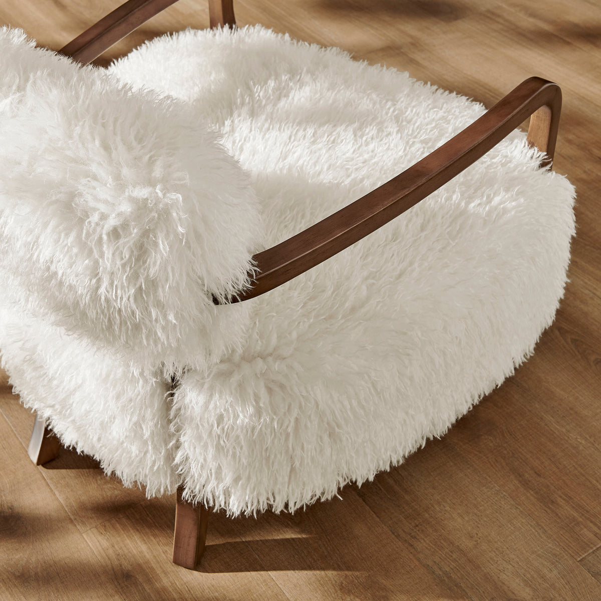 Zinnia Faux Fur Accent Chair - White