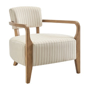 Zinnia Striped Fabric Upholstered Accent Chair - Oatmeal Stripe
