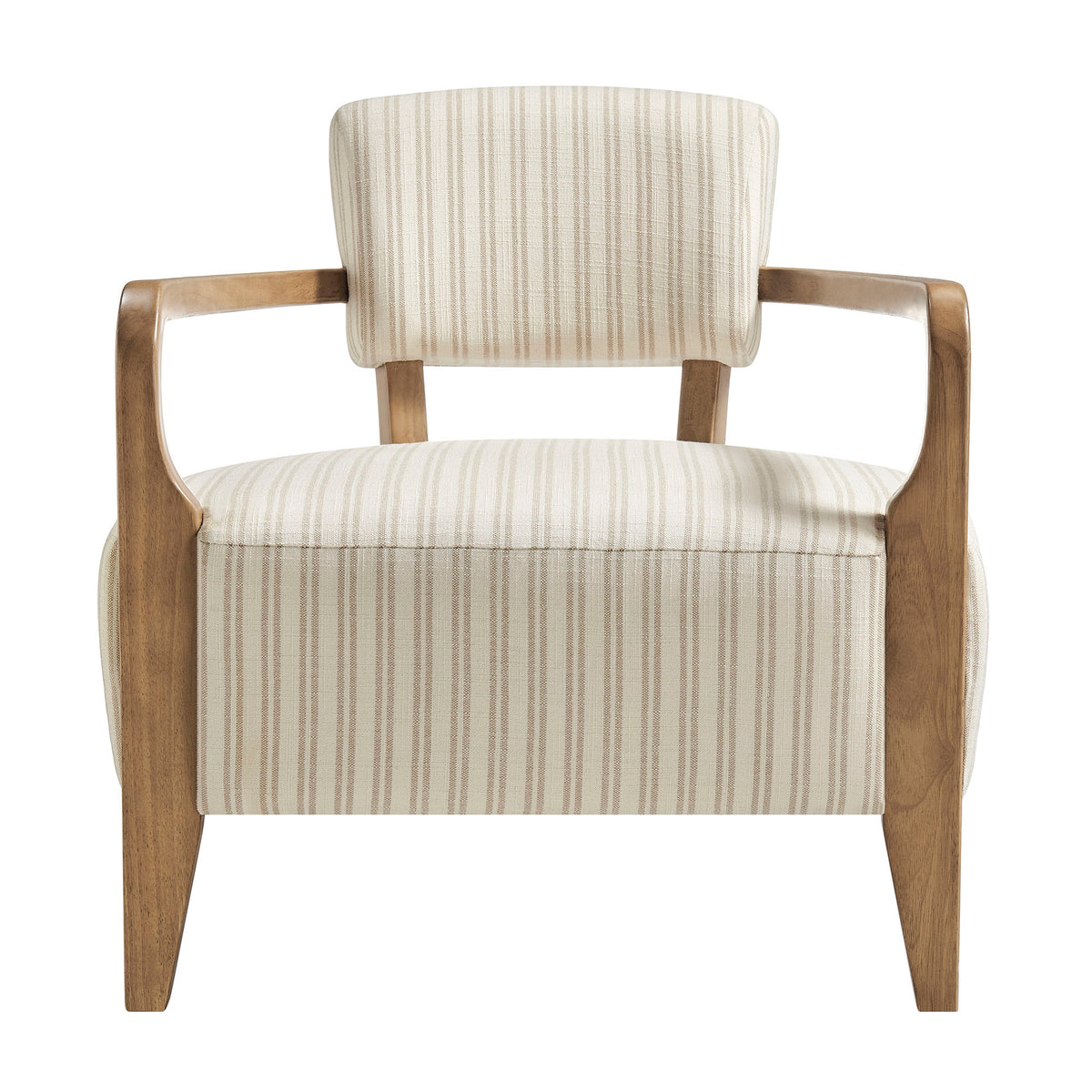 Zinnia Striped Fabric Upholstered Accent Chair - Oatmeal Stripe