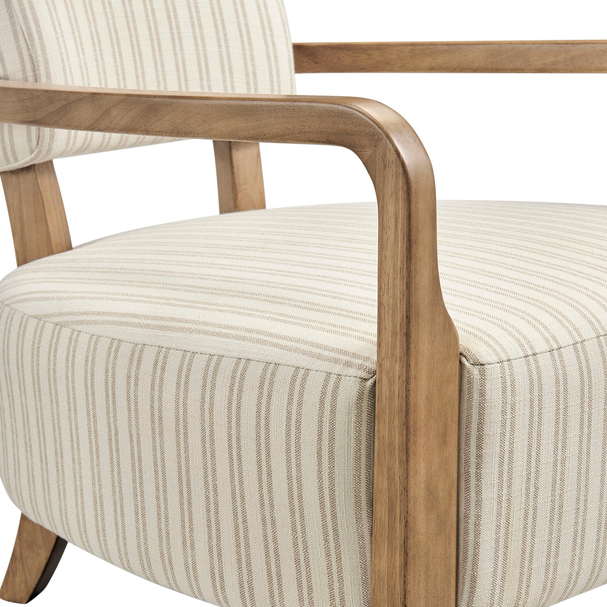 Zinnia Striped Fabric Upholstered Accent Chair - Oatmeal Stripe