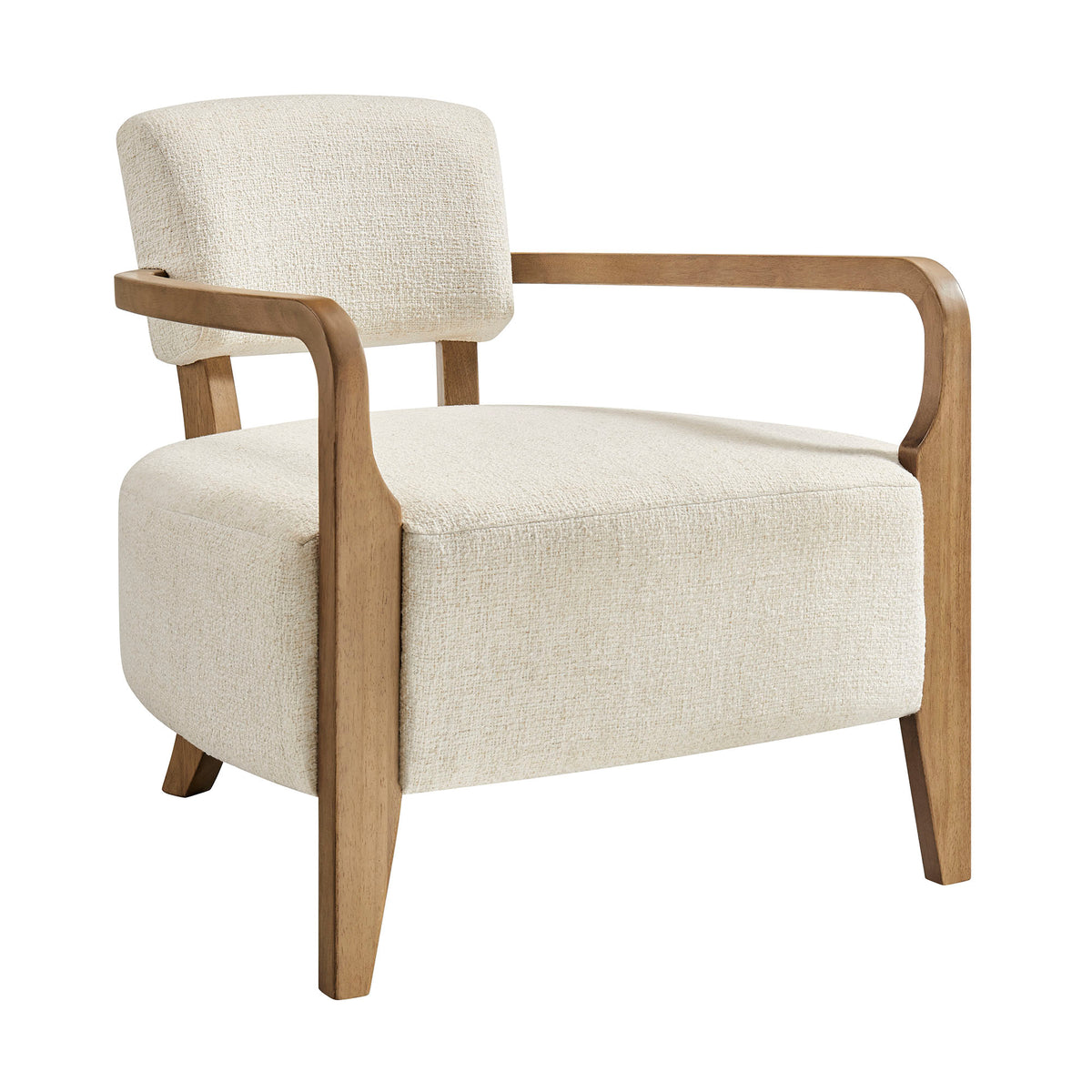 Zinnia Linen Blend Accent Chair - Ivory