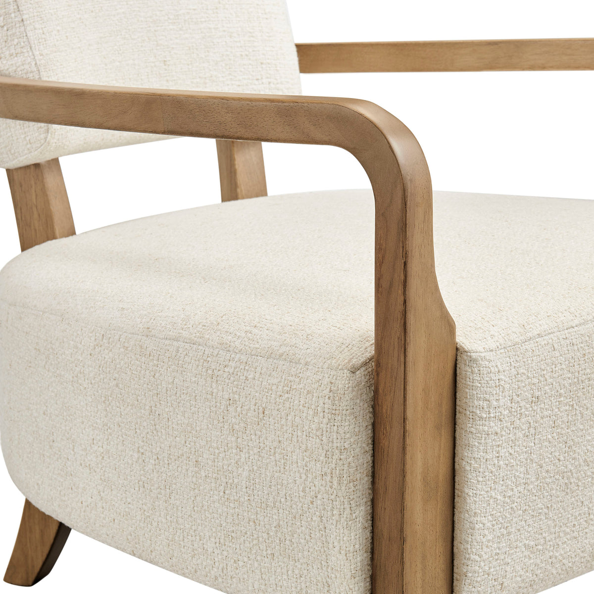 Zinnia Linen Blend Accent Chair - Ivory