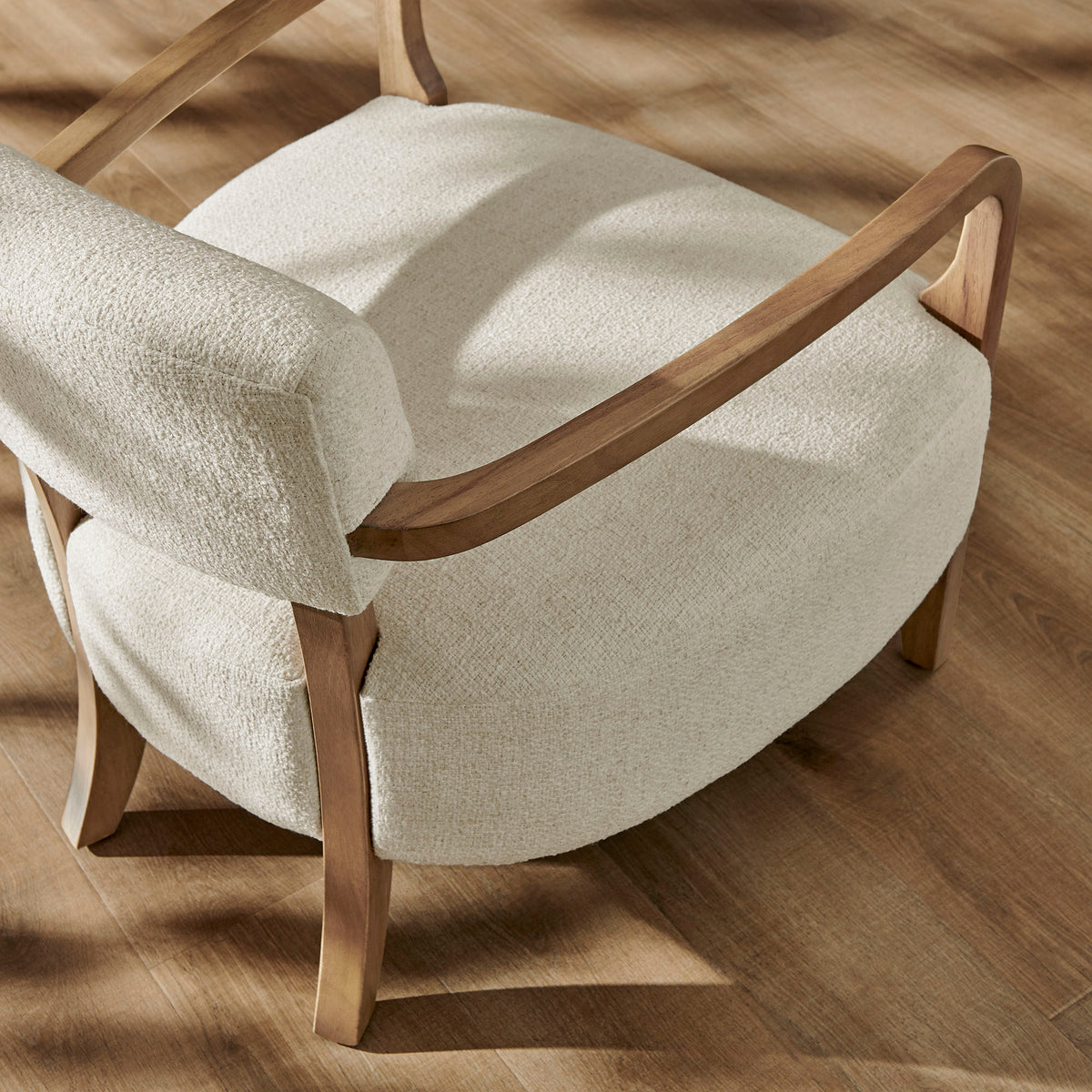 Zinnia Linen Blend Accent Chair - Ivory
