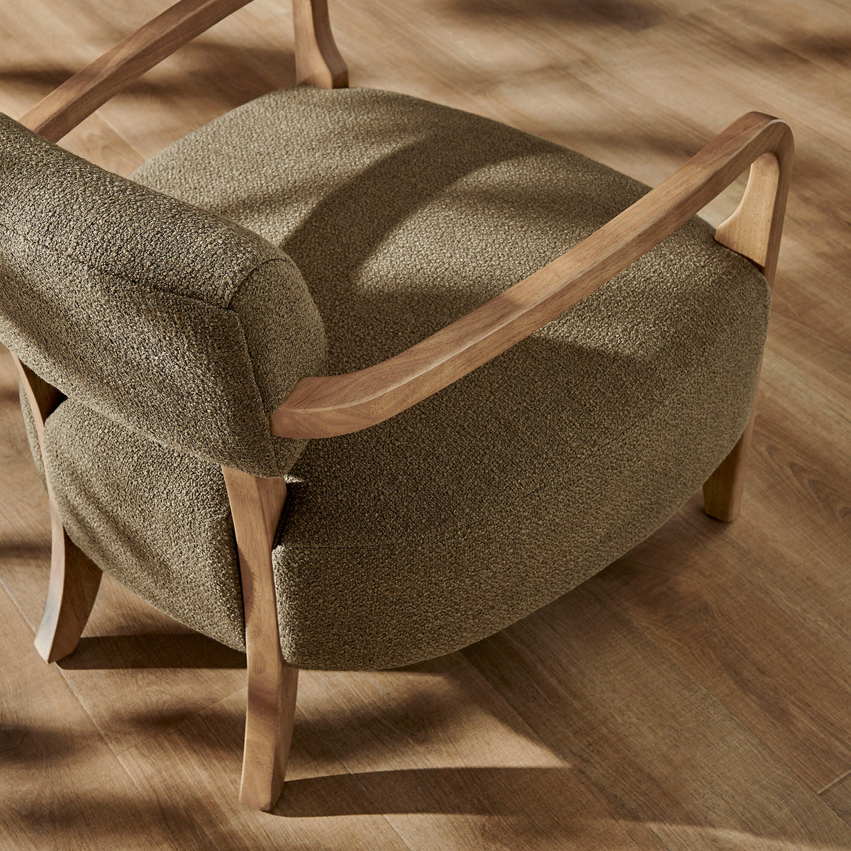 Zinnia Linen Blend Accent Chair - Olive