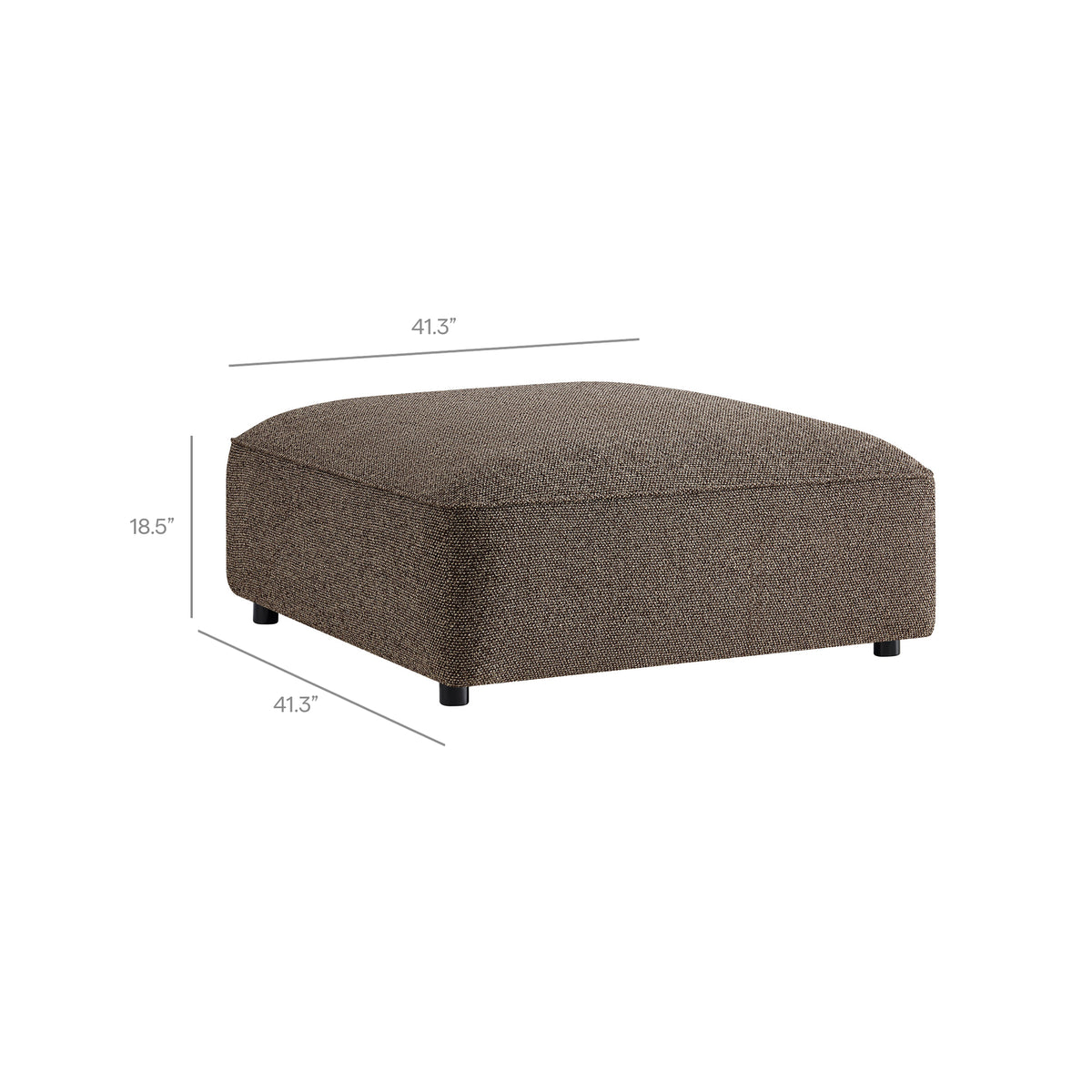 Auren 4 Piece Lattice Bouclé Upholstered Modular Sofa with Ottoman - Earth