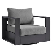 Tahoe Outdoor Powder-Coated Aluminum Swivel Armchair - Gray Charcoal